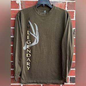 Legendary Whitetails Men's Olive Green Graphic Long Sleeve Medium Shirt T5